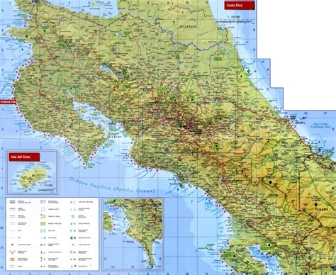 Large detailed map of Costa Rica with cities and towns - Ontheworldmap.com