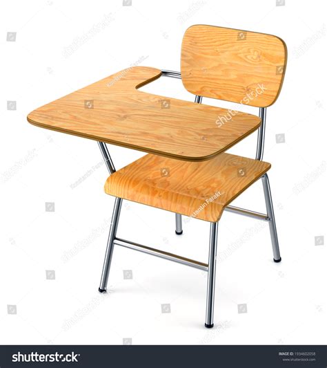 School Desk Chair Isolated On White Stock Illustration 1934602058 ...