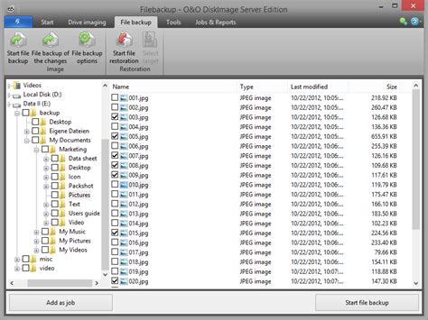 Backup individual files and folders O&O Software