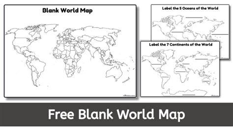 World Map Blank Printable - The Mum Educates