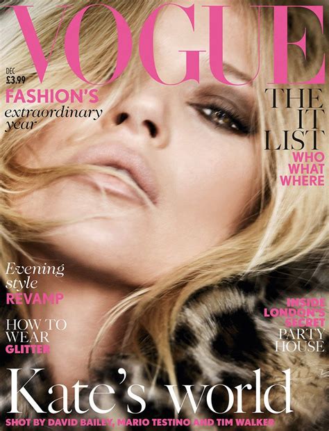 Kate Moss is the cover star of Vogue UK December 2014 issue