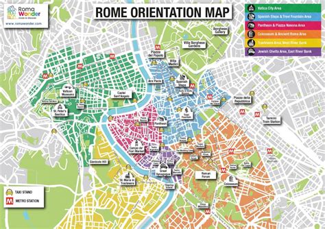 Rome sightseeing map - Map of Rome tourist sites (Lazio - Italy)