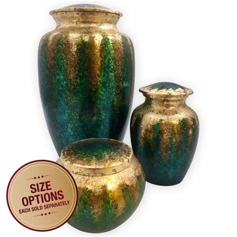 Green & Gold Urn | Green Urns | Une Belle Vie Une Belle Vie Memorial Urns