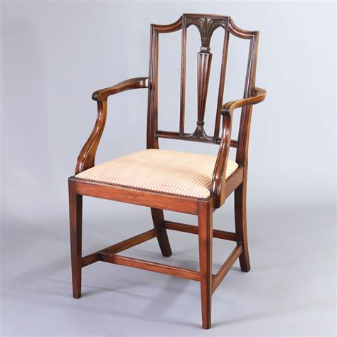 Sheraton Revival Edwardian Mahogany Elbow Chair c.1905 - FR120 / LA150871