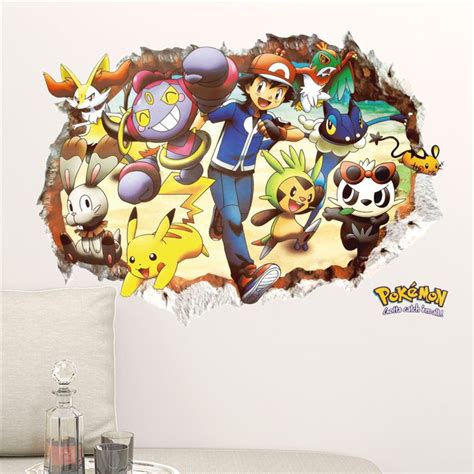 Cartoon Pokemon Go Wall Stickers for Kids Rooms Children Wall Decals Home Decoration Pikachu ...