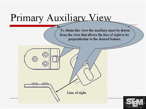 Orthographic Projection Auxiliary Views Auxiliary View To accurately