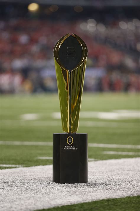 The #CFBPlayoff National Championship Trophy at the 2015 College ...