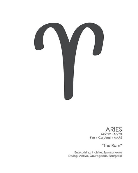 Aries Print - Zodiac Signs Print - Zodiac Posters - Aries Poster - Black and White - Aries ...