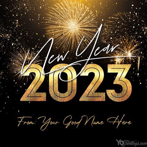 New Year's Eve 2023 Card With My Name Edit Free Download