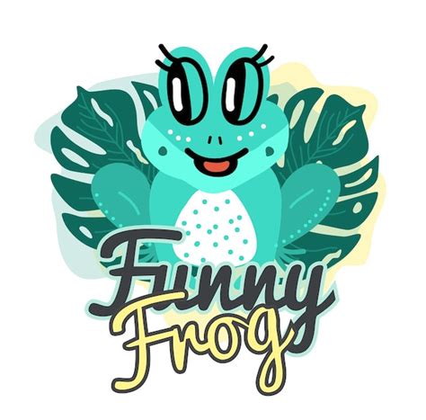 Premium Vector | Illustration of a frog funny frog image of a frog on a leaf with the words ...