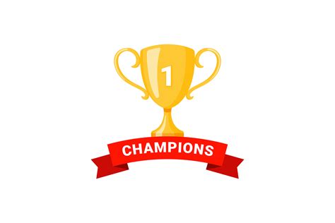 Best champions cup trophy vector design. Champion cup winner trophy award with ribbon design ...