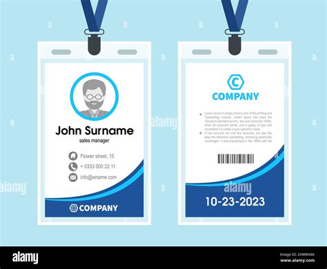 blue Employee ID Card. Design Template identity Stock Vector Image & Art - Alamy