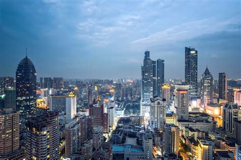 Premium Photo | Aerial photography of wuxi city skyline at night