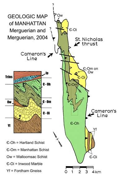 Bedrock map of Manhattan showing the three schist units found in... | Download Scientific Diagram