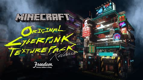 [Building a Realistic Cyberpunk House in Minecraft] Original Cyberpunk texture pack release ...