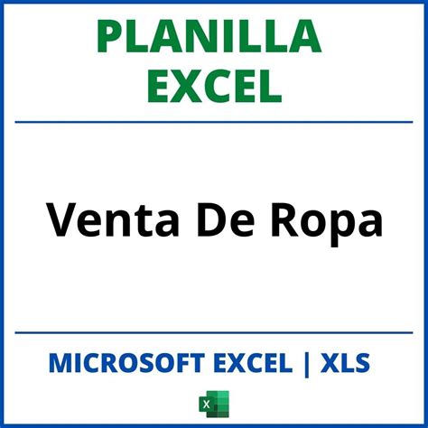 Planilla Excel Para Venta De Ropa