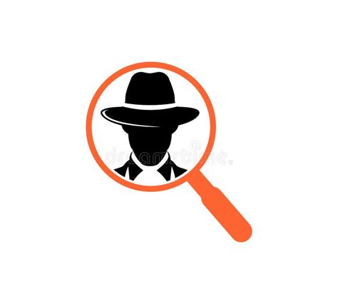 Detective with Magnifying Glass Investigation Service Vector Icon Logo ...