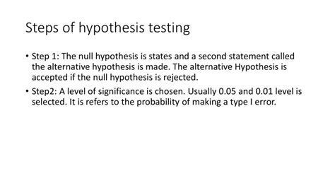 Steps of hypothesis testing