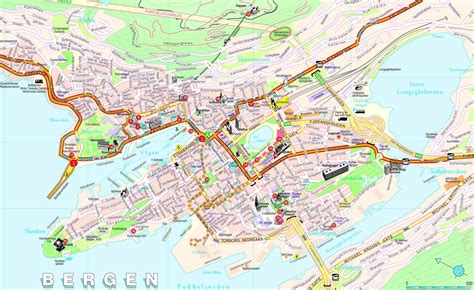 Bergen Tourist Map - Bergen Norway • mappery