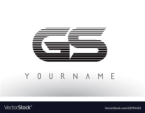 Gs black and white horizontal stripes letter logo Vector Image