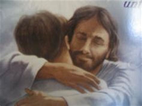 Jesus Hugging Mary