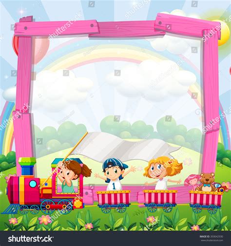 Border Design Children On Train Illustration Stock Vector (Royalty Free) 359042930 | Shutterstock