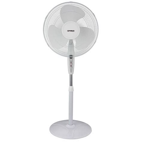 Optimus 16 in. Oscillating Pedestal Fan with Remote Control-F1672WH - The Home Depot