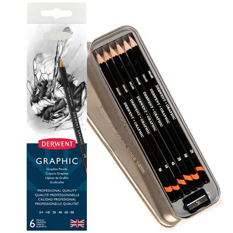 Derwent Graphic Pencils Tin of 6