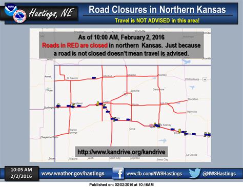 Map: Road closures in northern Kansas cover a nearly 300-mile stretch ...