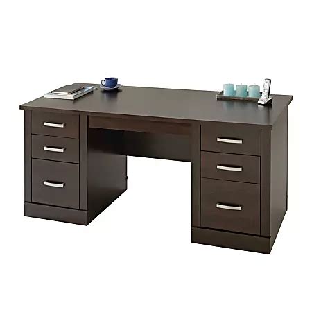 Sauder Office Port Executive Desk Dark Alder by Office Depot & OfficeMax