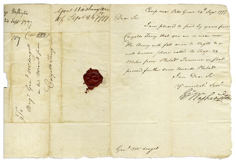 Lot Detail - George Washington Letter Signed on 24 September 1777 in ...