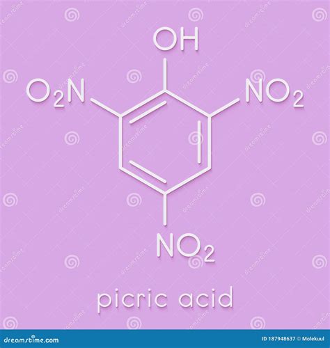 Picric Acid 2,4,6-trinitrophenol Explosive Molecule. Skeletal Formula. Stock Illustration ...