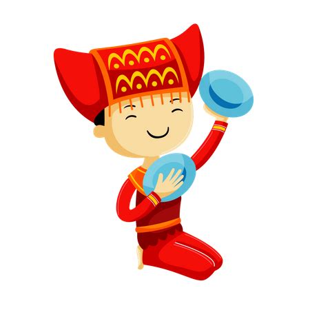 Best Premium Piring Dance from West Sumatra Illustration download in PNG & Vector format