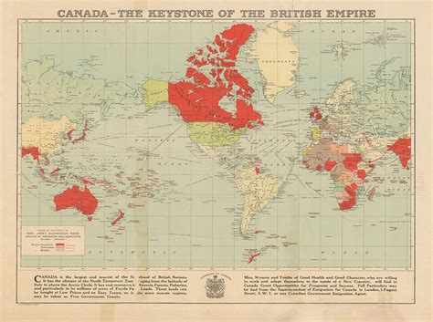 Old British Empire World Map 1920 Vintage Colonial England Atlas ...