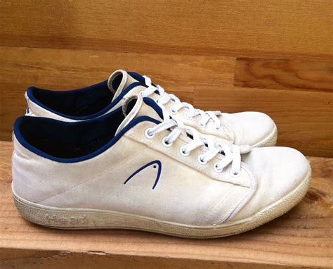 Vintage Head White Canvas Tennis Shoes USA made US men 9.5