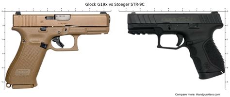 Glock G19x vs Stoeger STR-9C size comparison | Handgun Hero