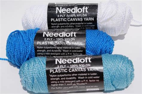 Needloft nylon yarn for plastic canvas, large lot full skeins many colors