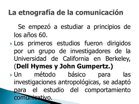 LA ETNOGRAFIA DE LA COMUNICACION.