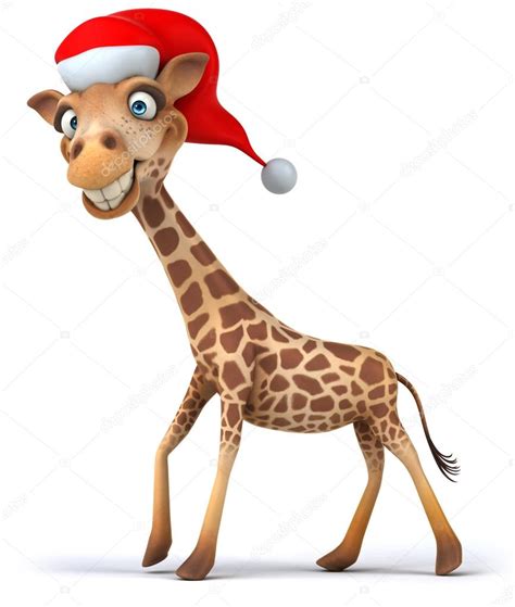 Giraffe with christmas hat — Stock Photo © julos #53099241