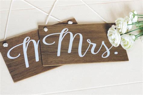 Mr And Mrs Signs, Rustic Wooden Wedding Signs, Wedding Chair Signs ...