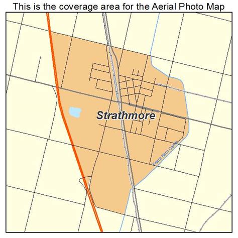 Aerial Photography Map of Strathmore, CA California