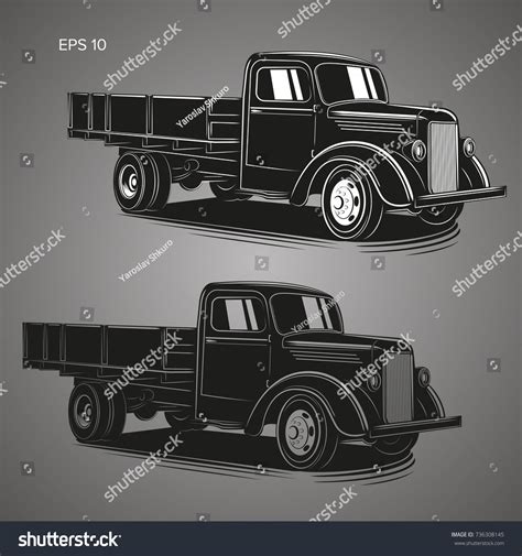 Old Retro Truck Vector Illustration Vintage Stock Vector (Royalty Free) 736308145 | Shutterstock