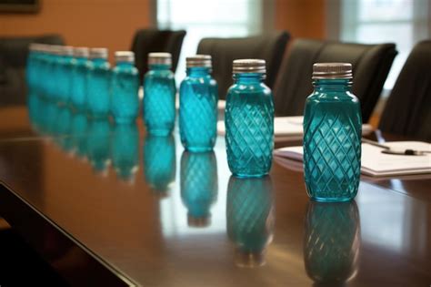 Premium AI Image | Matching water bottles on a conference table