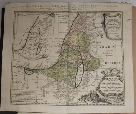 HOLY LAND ISRAEL Palestine 1750 Homann Heirs Antique Copper Engraved Map £186.04 - PicClick UK