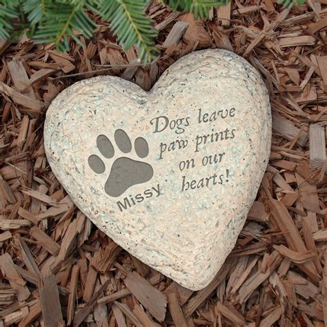 Dogs Leave Paw Prints on Our Hearts Garden Stone Memorial - Etsy