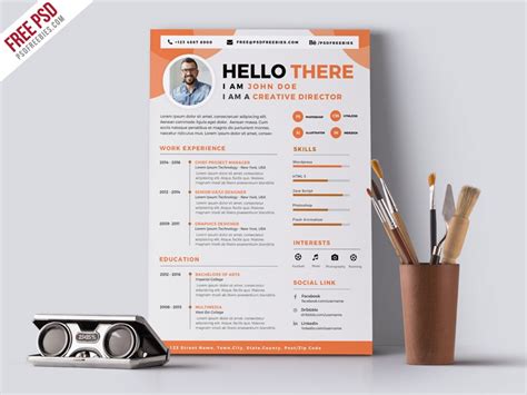 Graphic Designer CV Resume Template PSD – Download PSD