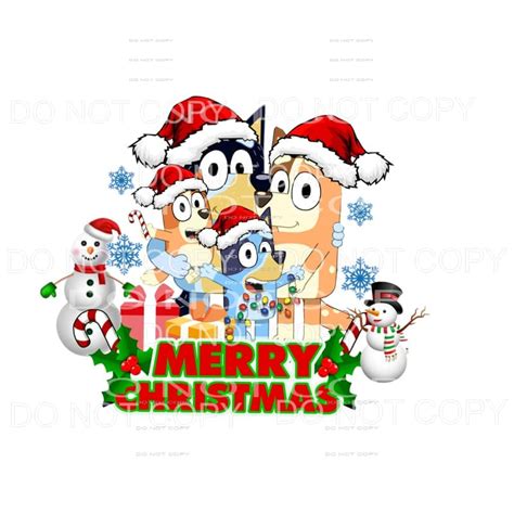 martodesigns - Merry Christmas Bluey # 7983 Sublimation