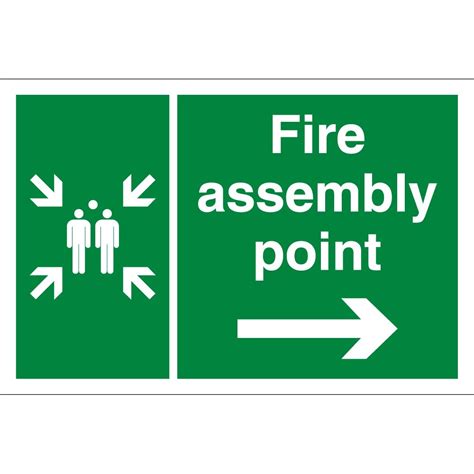 Fire Assembly Point Arrow Right Signs - from Key Signs UK