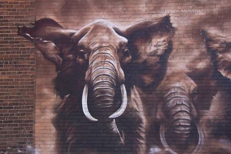 Awesome Elephant Stampede Mural