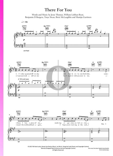 There For You (Martin Garrix, Troye Sivan) Piano Sheet Music - OKTAV